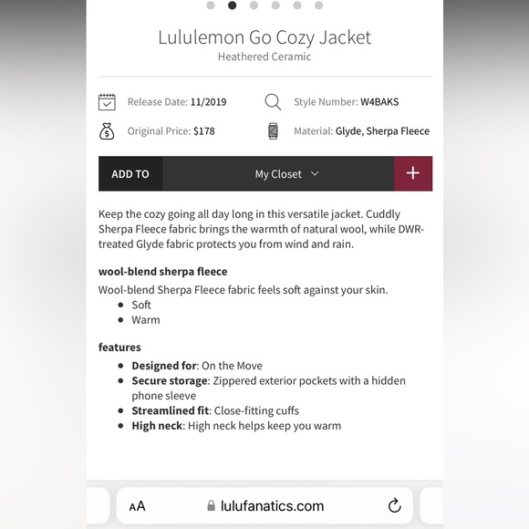 Lululemon Go Cozy Jacket size 10 - Picture 9 of 9